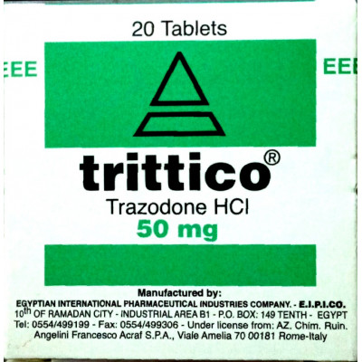 TRITTICO 50 MG ( TRAZODONE ) 20 TABLETS